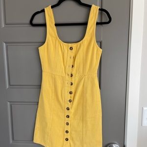 Yellow button dress